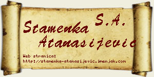 Stamenka Atanasijević vizit kartica
